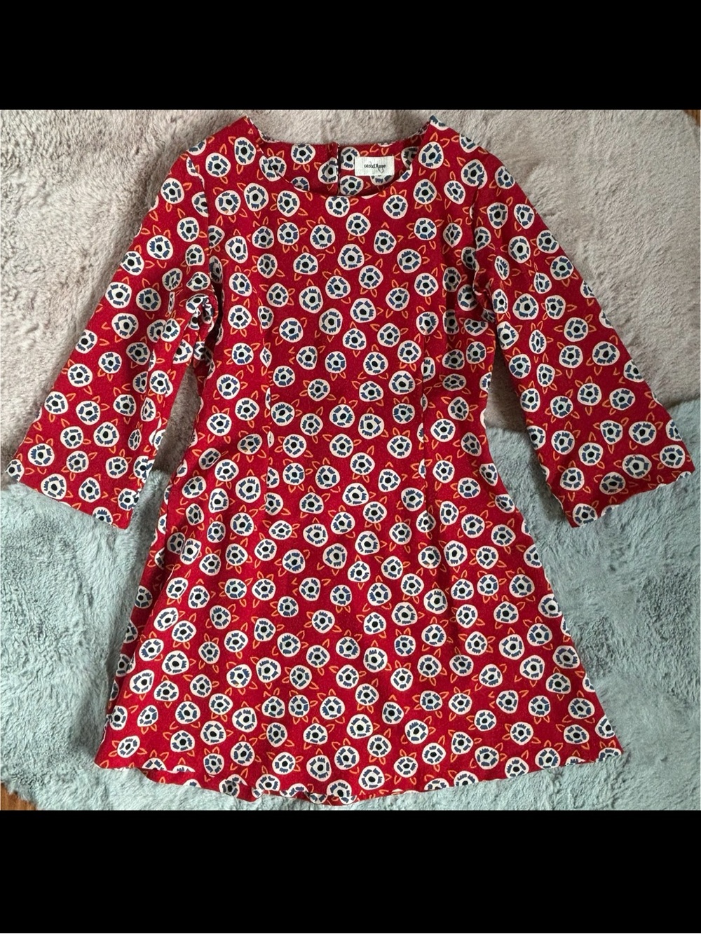 Ottod’ ame red bold pattern dress